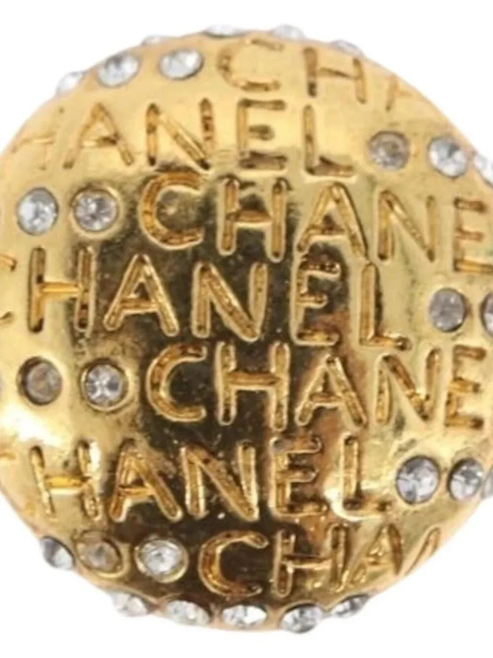 CHANEL Rhinestone Earring metal Gold Tone CC Auth ka2829 - Picture 2 of 11